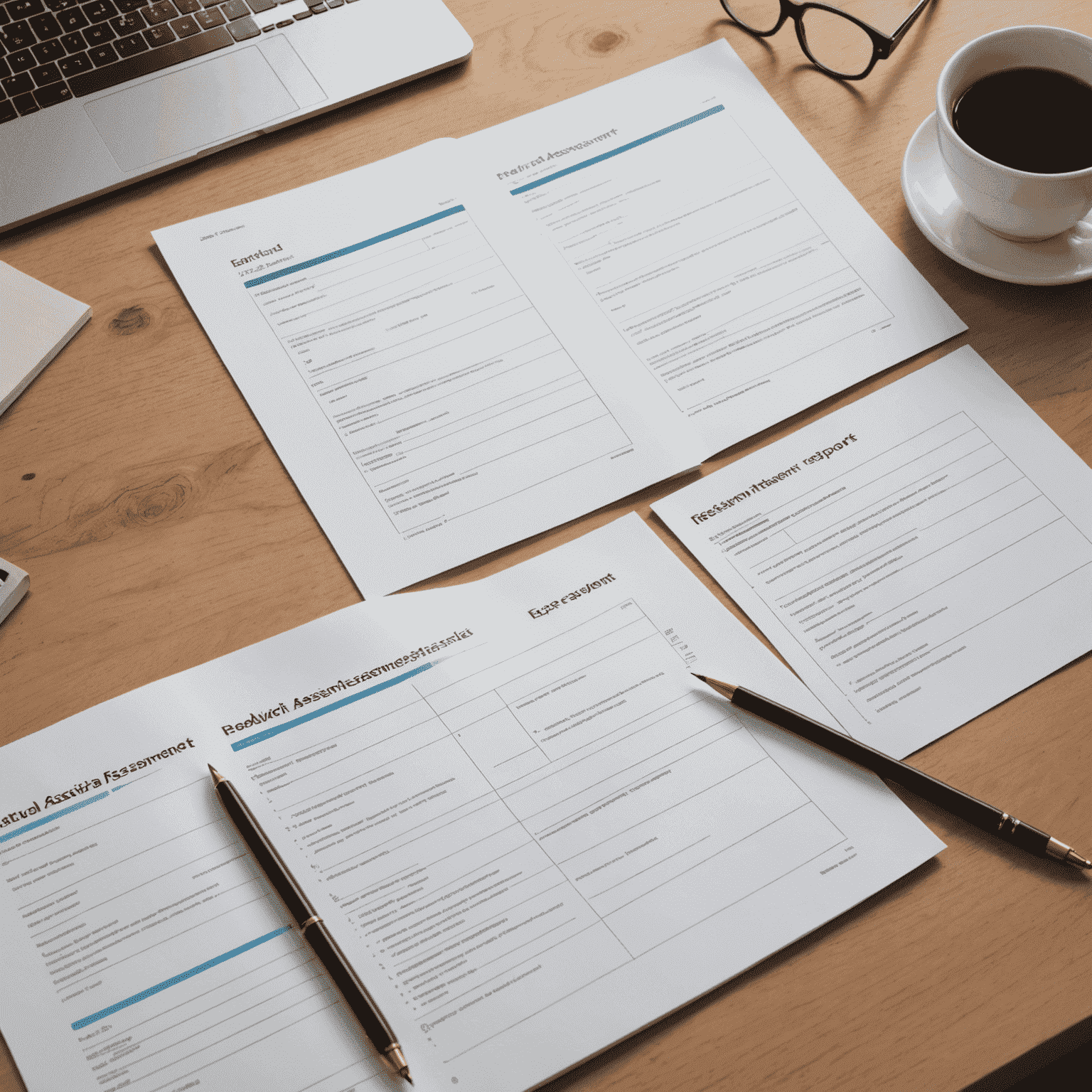 A split-screen image showing traditional paper tests on one side and AI-driven assessment tools on the other, with data visualizations and personalized feedback reports.